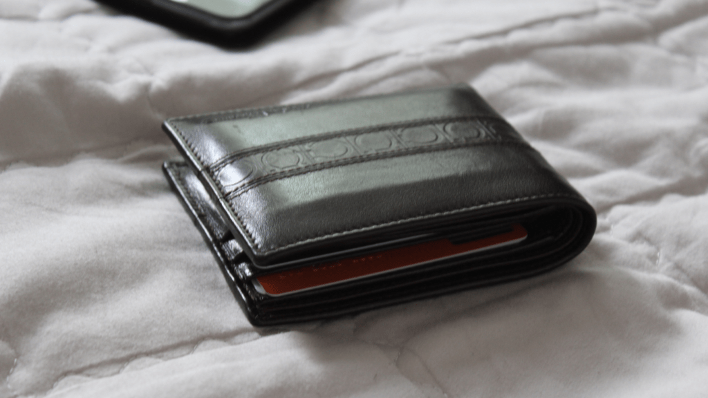 a wallet sitting on a table